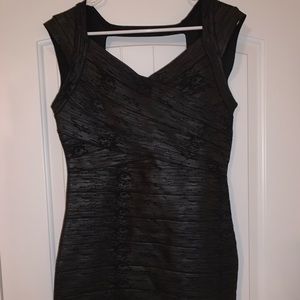 Black Faux Leather Bodycon Dress
